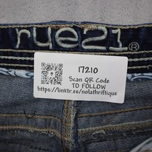 Rue21 Pants Womens 0 Blue Denim Flat Front Mid Rise Pockets Straight Jeans - £20.55 GBP