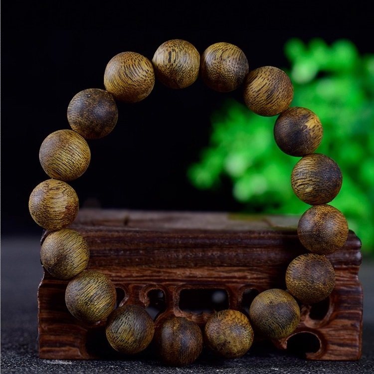 White Kyara Wild Oud Agarwood Bracelet from Hainan 10mm Diameter Beads - $298.00