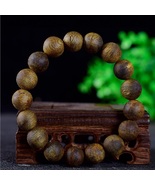 White Kyara Wild Oud Agarwood Bracelet from Hainan 10mm Diameter Beads - $5,491.69 MXN