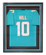 Tyreek Hill Miami Signed Framed Custom Teal Football Jersey BAS ITP - £388.62 GBP