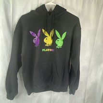 Playboy Official Merch Hoodie Sweatshirt Bunny Black Mens Size M - $42.31