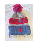 New Era NFL Patriots Knit Beanie Hat Pom Winter Cap Gray Red Blue - €15,40 EUR