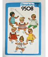 9508 Vintage Simplicity Sewing Pattern 1980 Doll Clothes Small 12-13&quot; Uncut - $12.00