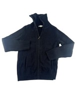 Pendleton Sweater Womens Small Black Full Zip Cotton Blend Long Sleeve Plain - $14.16