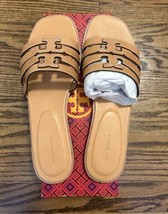 NEW Tory Burch Women&#39;s Leather Ines Slide Sandals Camello Size 9 NIB - £181.96 GBP