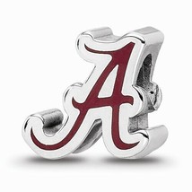 REAL .925 Sterling Silver Uni of Alabama Script Alabama A Enameled Logo Bead - $74.46