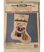 Bucilla Santa Counted Cross Stitch Stocking Kit  92855 Hanging Up The St... - $16.99