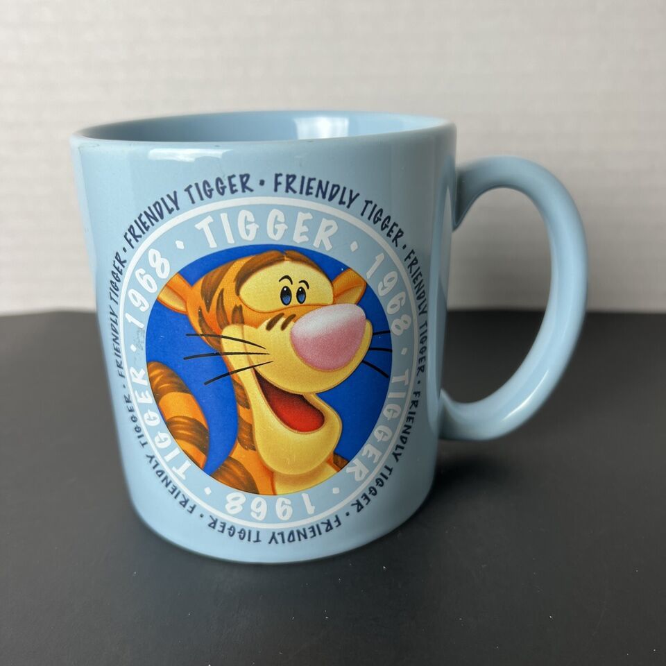 Disney Store Friendly Tigger 1968 Coffee Mug Cup Light Blue Large 16 Ounce - $12.65