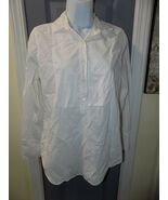J. CREW White Half Button Down Tunic Blouse Size 2 Women's EUC - $25.65