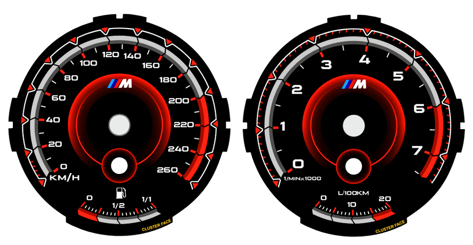 BMW E90 Instrument Cluster face (km and mph are avaliable) - $64.35