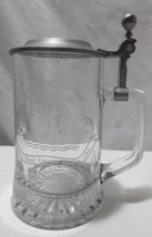 Vtg 1989 Old Spice Promo Glass Beer Stein Salem Grand Turk 17896 Etched Sailboat - £11.60 GBP