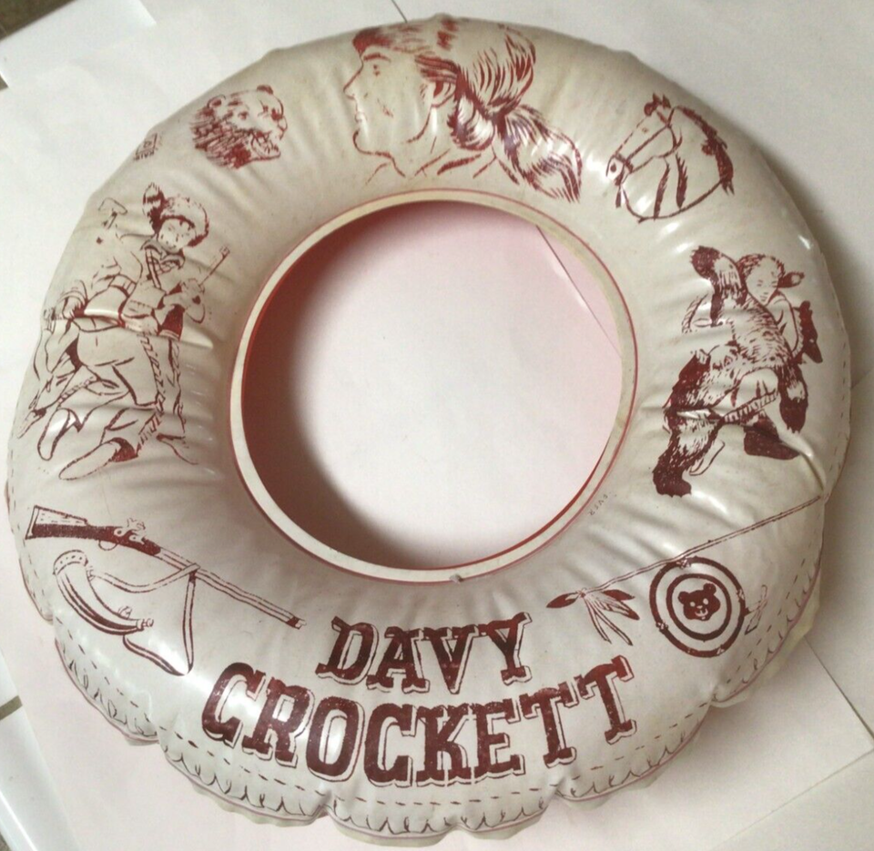 Primary image for VINTAGE DAVY CROCKETT INFLATABLE POOL RING TOY 1950'S PLASTIKAIRE ~818A
