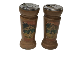 Vintage Wooden Hawaii Souvenir Wood Salt &amp; Pepper Shakers Hula Dancer 4&quot; - £11.86 GBP