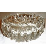 VINTAGE LEAD CUT CRYSTAL CLEAR GLASS TABLE TOP CIGARETTE CIGAR ASHTRAY - £29.77 GBP