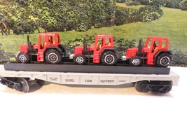 LIONEL - 16907- FLATCAR W/THREE FARM TRACTORS - 0/027- WXC- NO BOX- S21 - $18.05