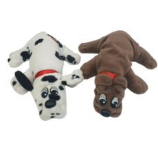 Lot Of 2 Vintage 1985 Pound Puppies Puppy Dogs Brown White Stuffed Animal Plush - $26.60
