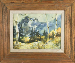 Paysage Signée Encadré Aquarelle Peinture Par Kay Burnett 20 1/2 X24 1/2 - $547.61