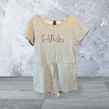 Fila Women’s Romper Dress Short Sleeve Gray Women&#39;s Medium Big Logo - £13.42 GBP