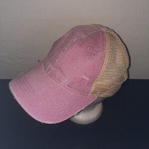 C.C Pale Pink Ponycap Ponytail Distressed Mesh Trucker Baseball Cap - £7.49 GBP
