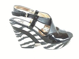 Sofft Black Beige Animal Print Platform Open Toe Sandal Shoe Women 6.5 M... - £17.80 GBP