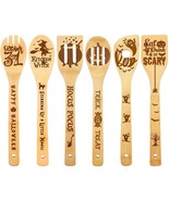 Halloween Wooden Spatulas, Natural Bamboo Cooking Utensils and Kitchen C... - £18.87 GBP