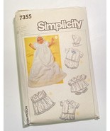 Simplicity 7355 Newborn Christening Wardrobe Sewing Pattern Cut Complete... - $9.79