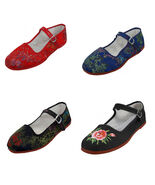 New Womens Brocad Mary Jane Shoes Flat Slip On Ballet Sandals Colors, Si... - $11.48 CAD+