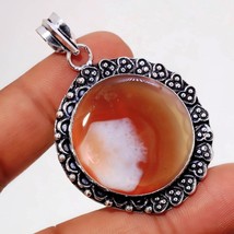Red Geode Agate Gemstone Handmade Ethnic Unique Gift Pendant Jewelry 2.20&quot; SA 63 - £4.00 GBP