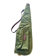 Boyt Harness Co. Green Canvas Gun Case w/ Leather Trim ~50&quot;, Pocket, Strap - $83.41 CAD