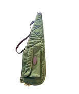 Boyt Harness Co. Green Canvas Gun Case w/ Leather Trim ~50&quot;, Pocket, Strap - $83.41 CAD
