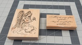 Stampin&#39; Up Elegant Angel With Dove Wings Of Love Wording Rubber Stamp P... - £12.64 GBP