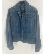 Eddie Bauer Women’s Blue Jean Denim Jacket Size Small Button Front - $15.46