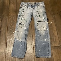 american eagle mens distressed worn painted jeans gag holey tramp 31/32 - £31.02 GBP