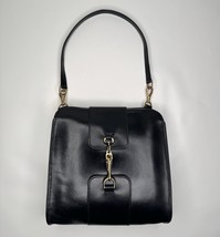 Hermes Vintage 70s Small Bag Black Leather Gold Shoulder Purse - $56,280.00 MXN