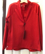 NWT Ladies ANTIGUA RED Long Sleeve 1/4 Zip Pullover Golf Shirt Jacket - L - $628.11 MXN