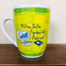 Financial Advisor Mug History &amp; Heraldry Green and Yellow 10 ounce Porcelain 4&quot; - £7.99 GBP