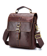 BULLCAPTAIN Men Genuine Leather Shoulder Bag Travel Messenger Bags Handb... - $59.89