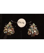 Vintage Glittery Christmas Tree Clip On Earrings - £12.48 GBP