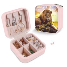 Leather Travel Jewelry Storage Box - Portable Jewelry Organizer - King - £12.18 GBP