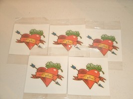 5 Lucky You HEART DART CLOVERS Scented Temporary Tattoo - $12.99