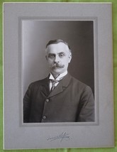 Vintage Photograph Cabinet Card Older Gentleman with a Mustache Columbus... - $9.89