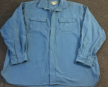 LL Bean Thick Flannel Chamois Cloth Shirt Blue Outdoor Hike Men&#39;s Size X... - £19.50 GBP