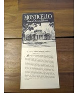 Monticello Home Of Thomas Jefferson Map Brochure - £9.25 GBP