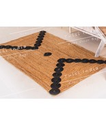 square rug, jute rug, braided rug, runner rug, nursery rug, brown jute rug - $1,956.12 MXN