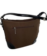 Joy Mangano Brown Bucket Purse Bag Shoulder Purse Triple Compartment u - £41.15 GBP