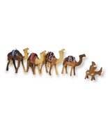Vtg Hand Carved Wood Camel Donkey Burro Wooden Figurine Lot Nativity Scene - £24.40 GBP