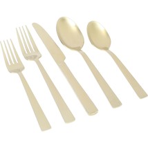 Gibson Elite Earlston 20 Piece Stainless Steel Flatware Set in Champagne Gold - $140.11 CAD