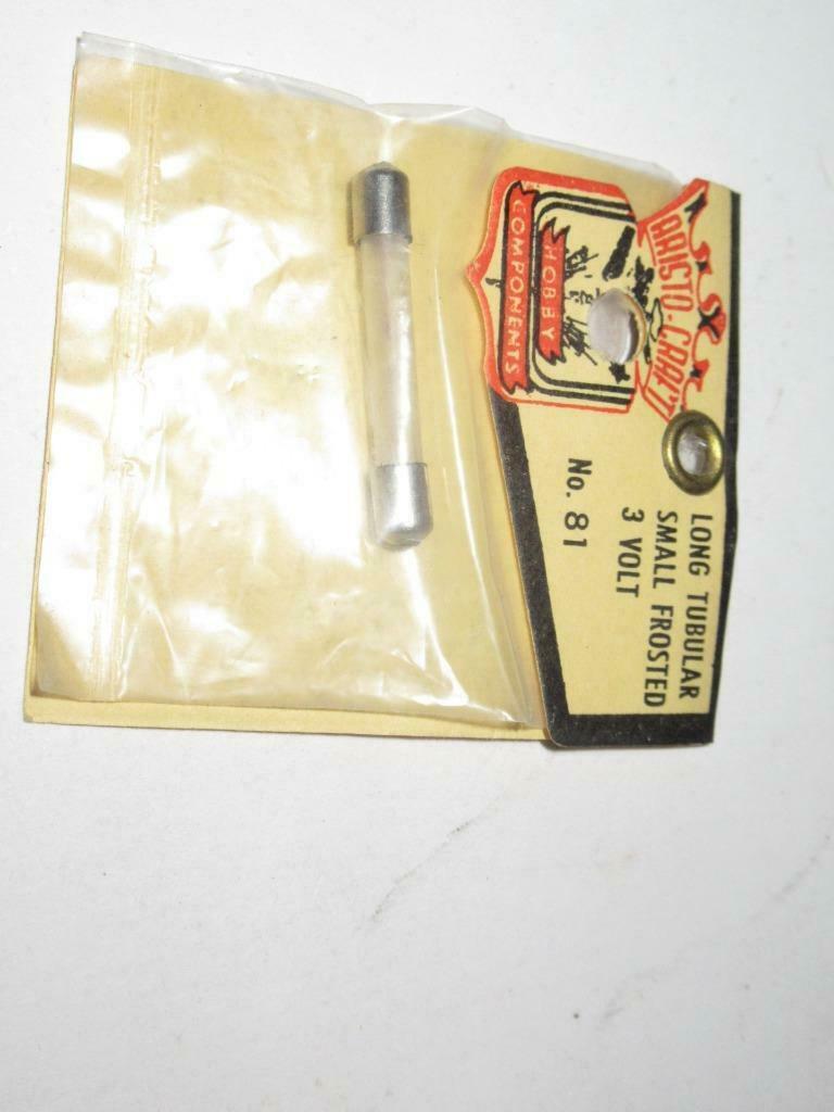 HO TRAINS ARISTOCRAFT #81 TUBULAR SMALL FROSTED BULB 3 VOLTS NEW OLD STO... - $1.75
