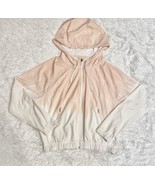Zella Women Cloud Style Training Jacket SMALL White Pink Dip Dye Run Win... - $184.25 MXN