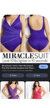 Miraclesuit Womens Sanibel Surplice One-Piece Swimsuit Purple Size 18 Sl... - $60.22 CAD